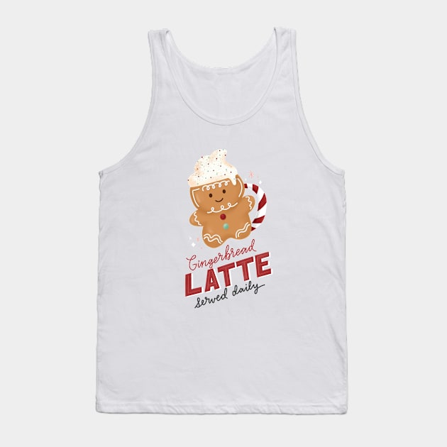 Winter Christmas Gingerbread Latte Tank Top by DesignByLeesh